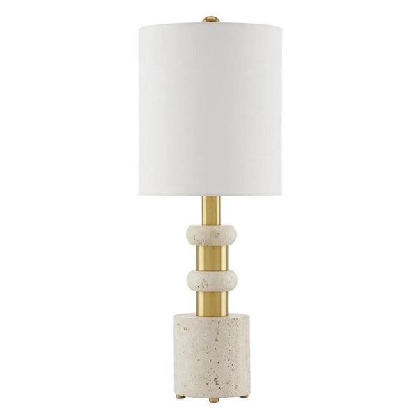 Beige Antique Brass Goletta Table Lamp Table Lamps LOOMLAN By Currey & Co