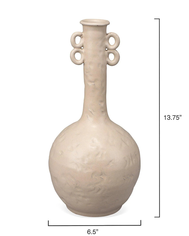 Beige Ceramic Babar Vase - Coastal Decor - Large Vases & Jars LOOMLAN By Jamie Young