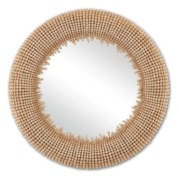 Beige Jeanie Round Mirror - LOOMLAN - Currey & Co - Wall Mirrors