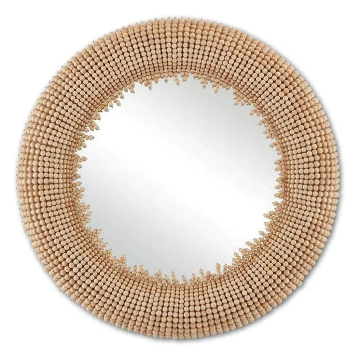 Beige Jeanie Round Mirror - LOOMLAN - Currey & Co - Wall Mirrors