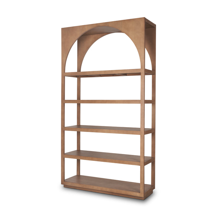 Bela Brown Wood Arched Shelving Unit-Etageres-Mercana-LOOMLAN
