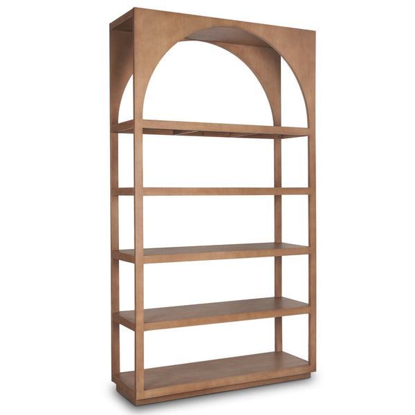 Bela Brown Wood Arched Shelving Unit-Etageres-Mercana-LOOMLAN