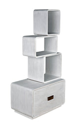 Belini Bookcase, White Wash-Bookcases-Noir-LOOMLAN