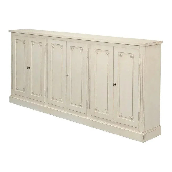 96 Inch White Sideboard with Quartz Top | LOOMLAN