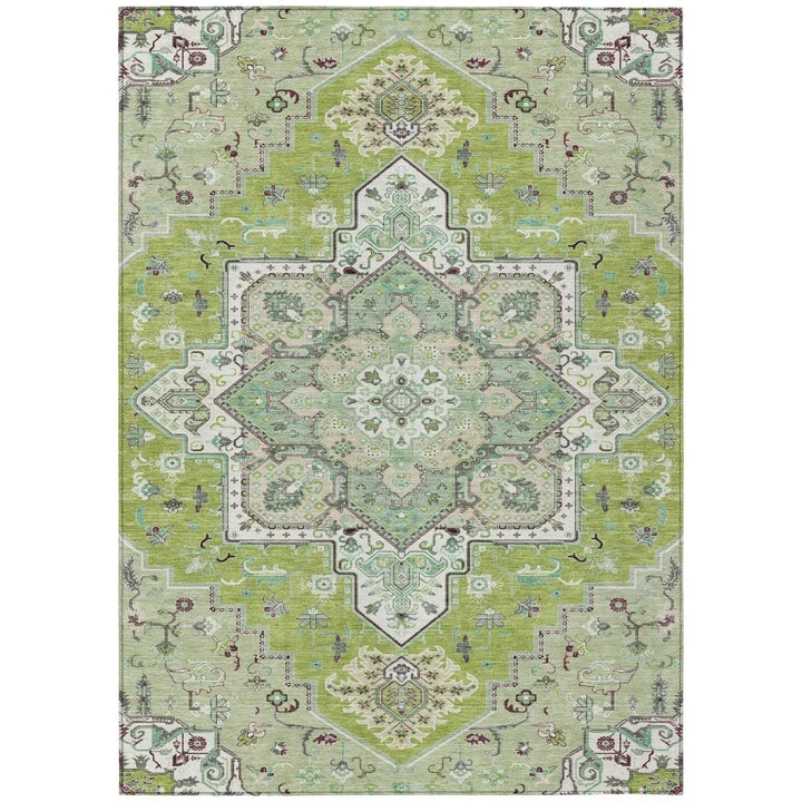 Bellaya Green Washable Indoor-Outdoor Rug-Outdoor Rugs-LOOMLAN Rugs-2'6" x 3'10"-LOOMLAN
