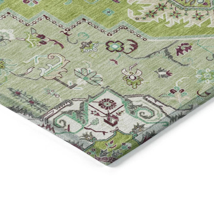 Bellaya Green Washable Indoor-Outdoor Rug-Outdoor Rugs-LOOMLAN Rugs-LOOMLAN