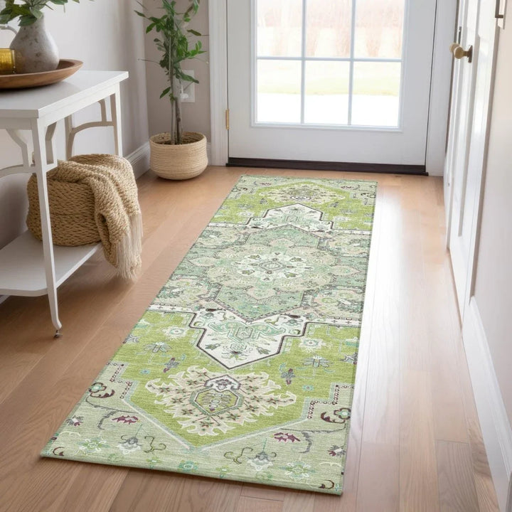 Bellaya Green Washable Indoor-Outdoor Rug-Outdoor Rugs-LOOMLAN Rugs-LOOMLAN