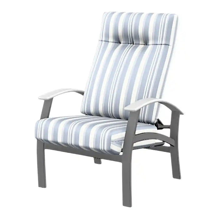 Belle Isle Cushion Supreme Height Back Chair Arm-Outdoor Accent Chairs-Telescope-LOOMLAN