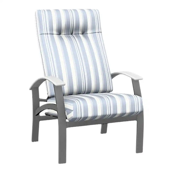Belle Isle Cushion Supreme Height Back Chair Arm-Outdoor Accent Chairs-Telescope-LOOMLAN