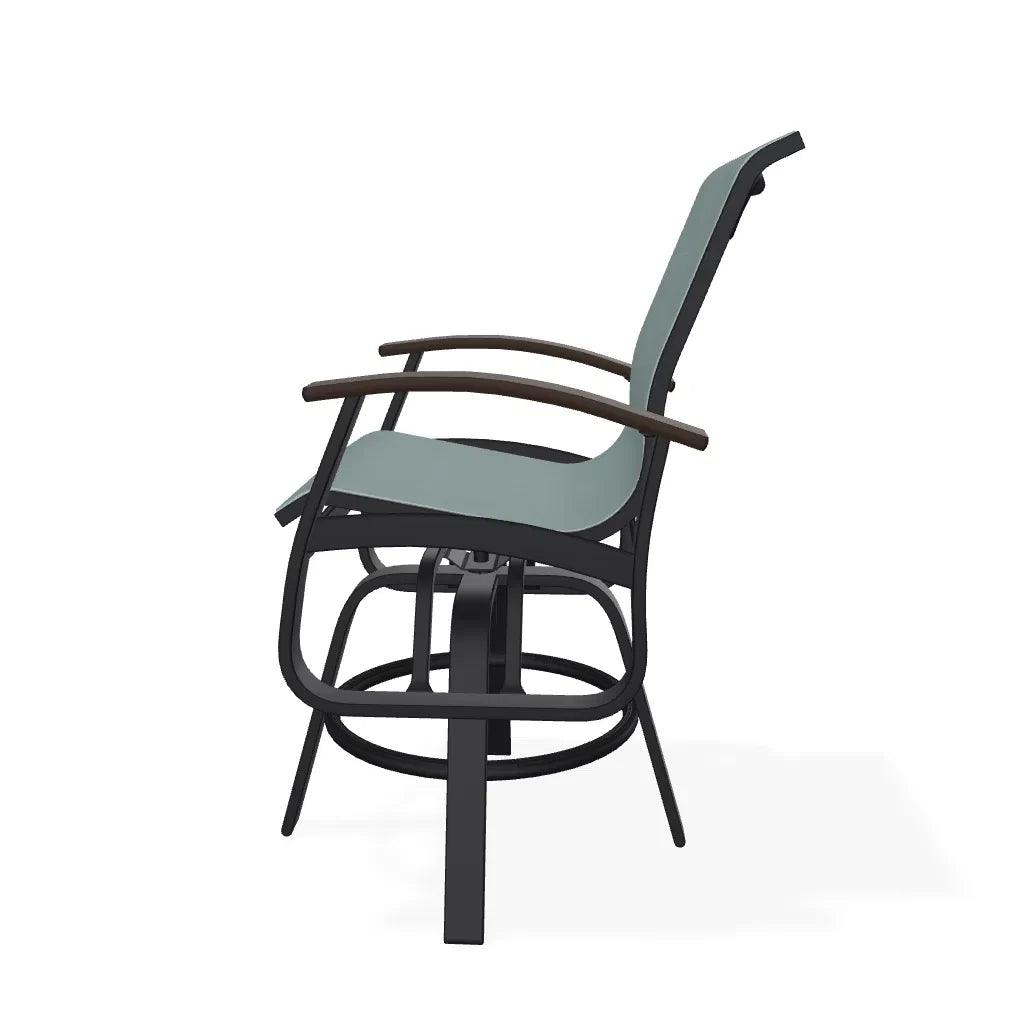 Belle Isle Hidden Motion Polymer Armed Chat Chair