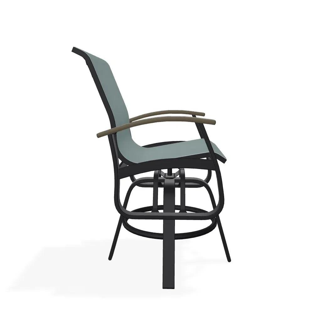 Belle Isle Hidden Motion Polymer Armed Chat Chair