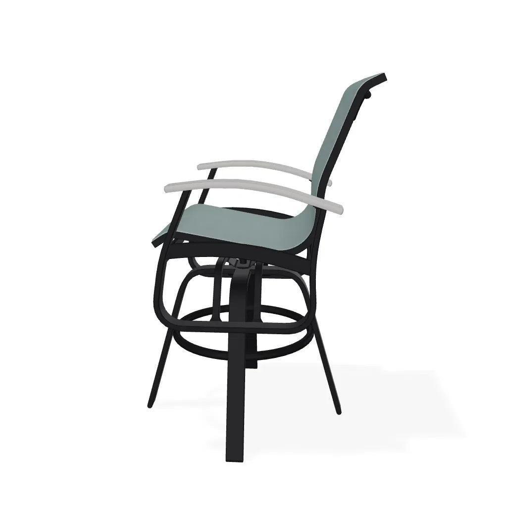 Belle Isle Sling Balcony Height Swivel Arm Chair