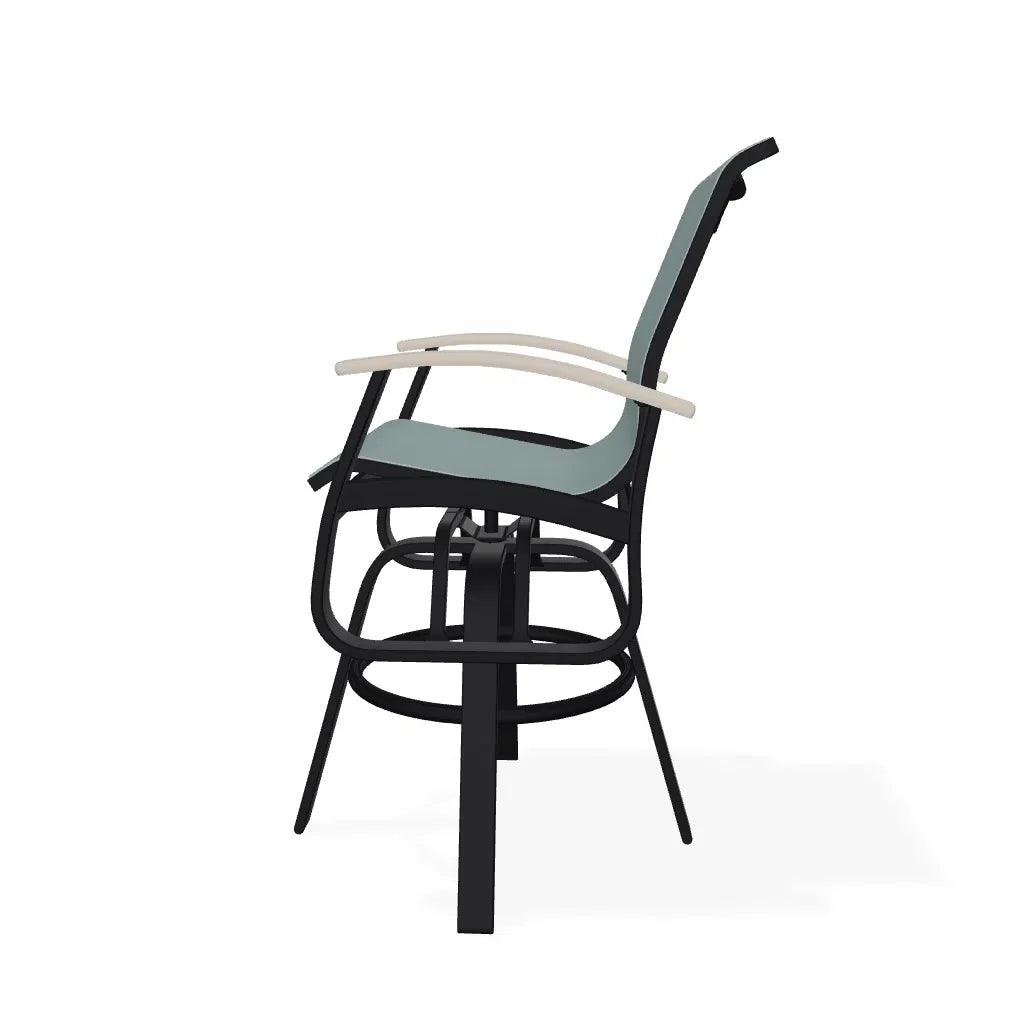 Belle Isle Sling Balcony Height Swivel Arm Chair