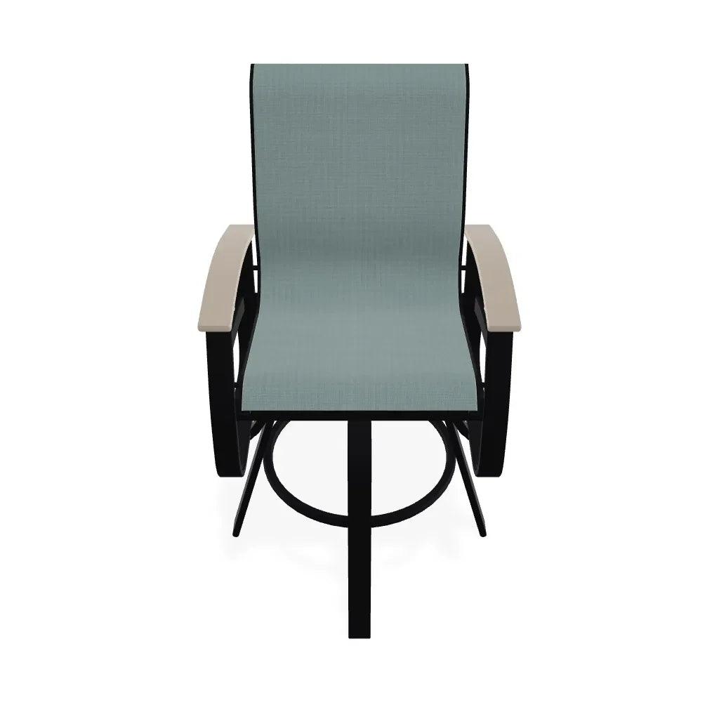 Belle Isle Sling Balcony Height Swivel Arm Chair