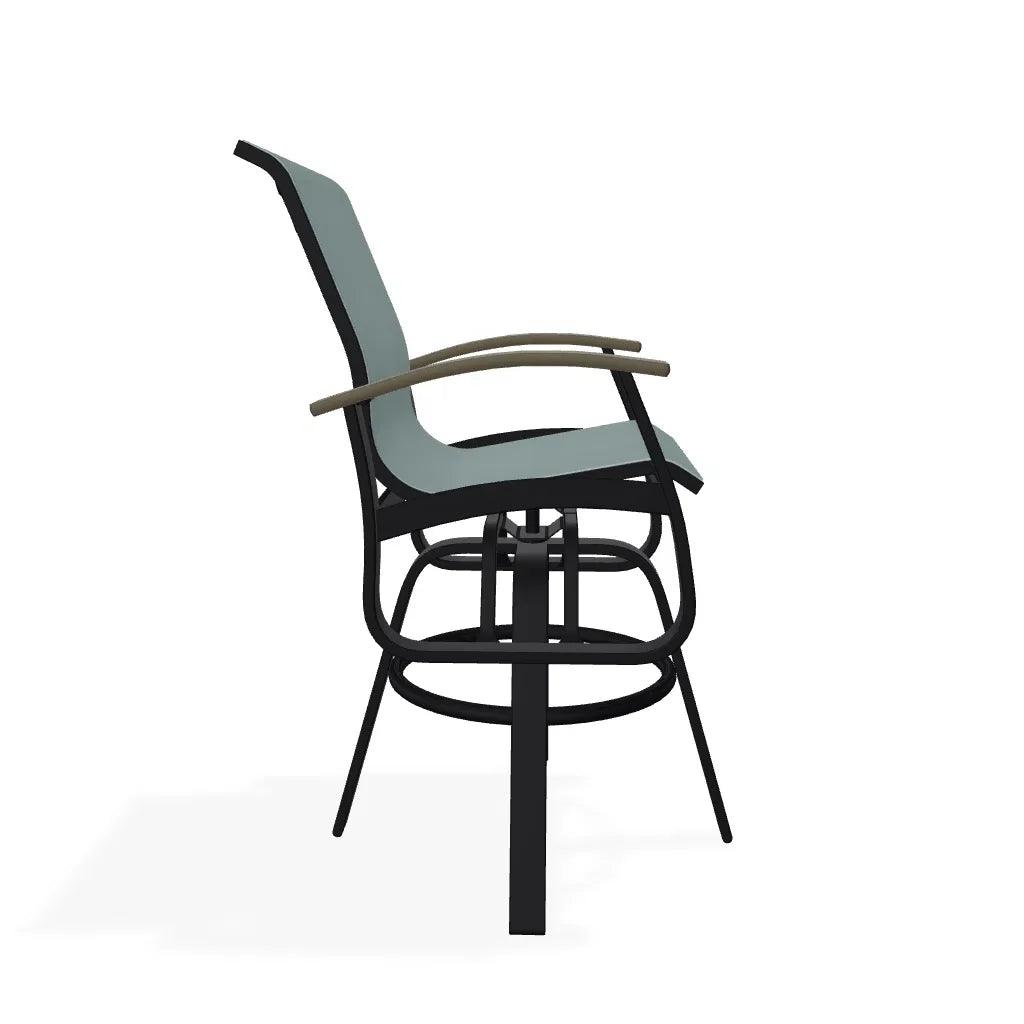 Belle Isle Sling Balcony Height Swivel Arm Chair