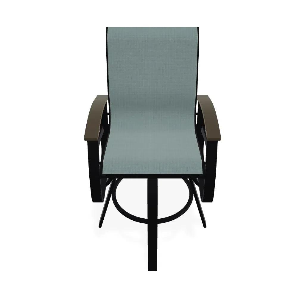 Belle Isle Sling Balcony Height Swivel Arm Chair