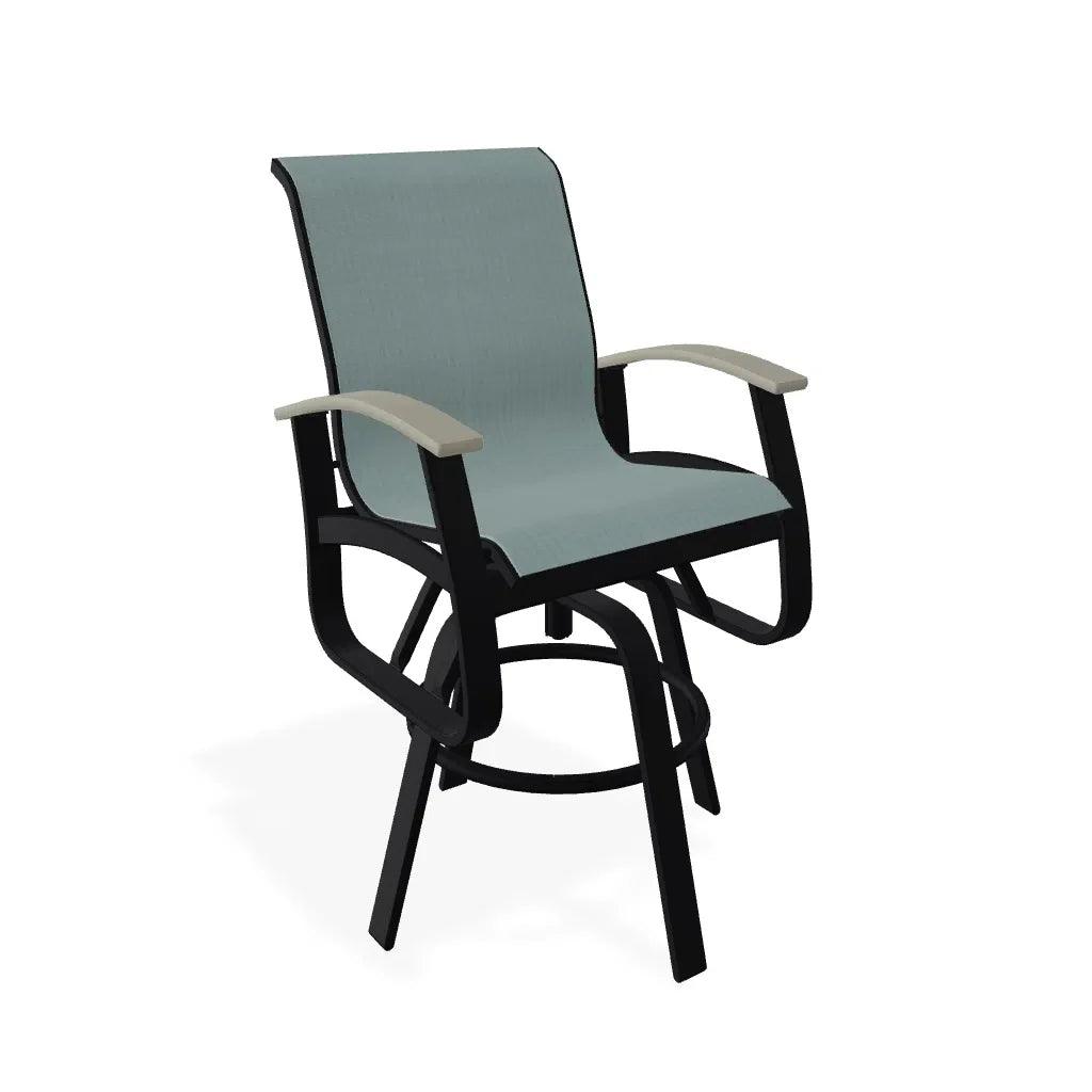 Belle Isle Sling Balcony Height Swivel Arm Chair