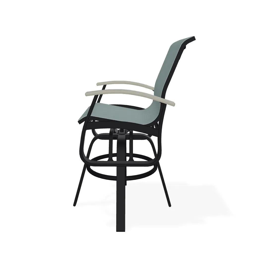 Belle Isle Sling Balcony Height Swivel Arm Chair