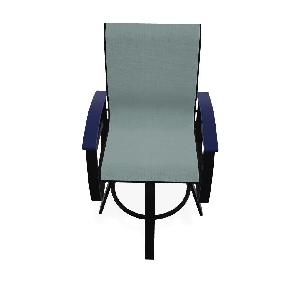 Belle Isle Sling Balcony Height Swivel Arm Chair