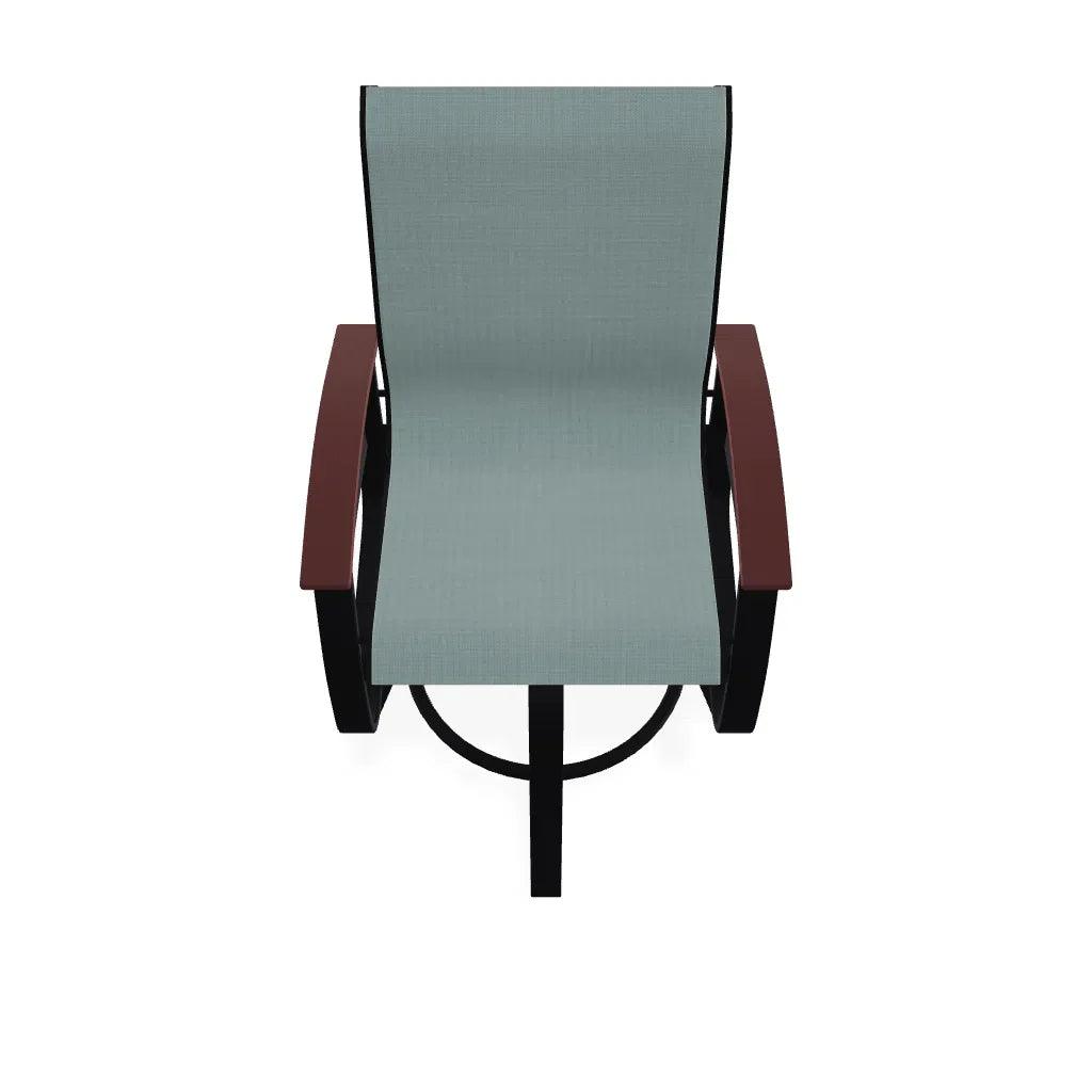 Belle Isle Sling Balcony Height Swivel Arm Chair