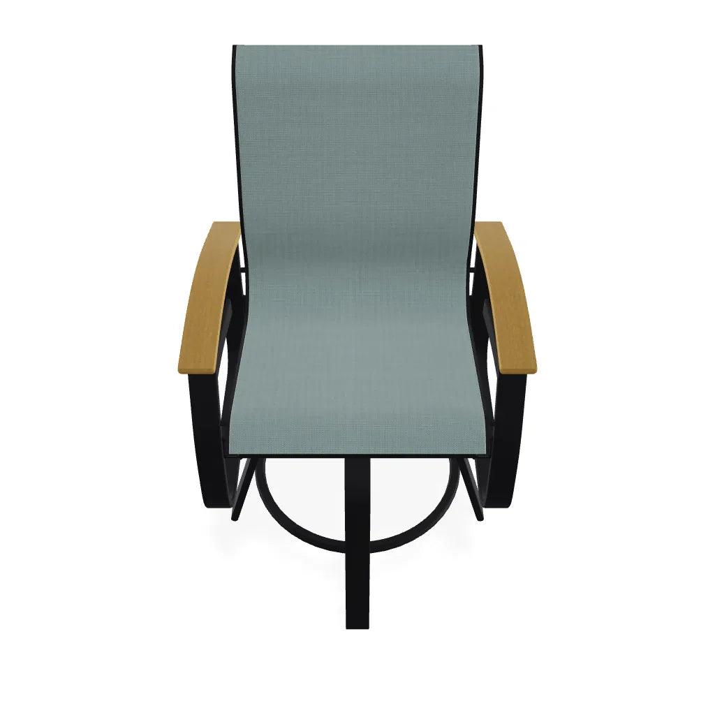 Belle Isle Sling Balcony Height Swivel MGP Arm Chair