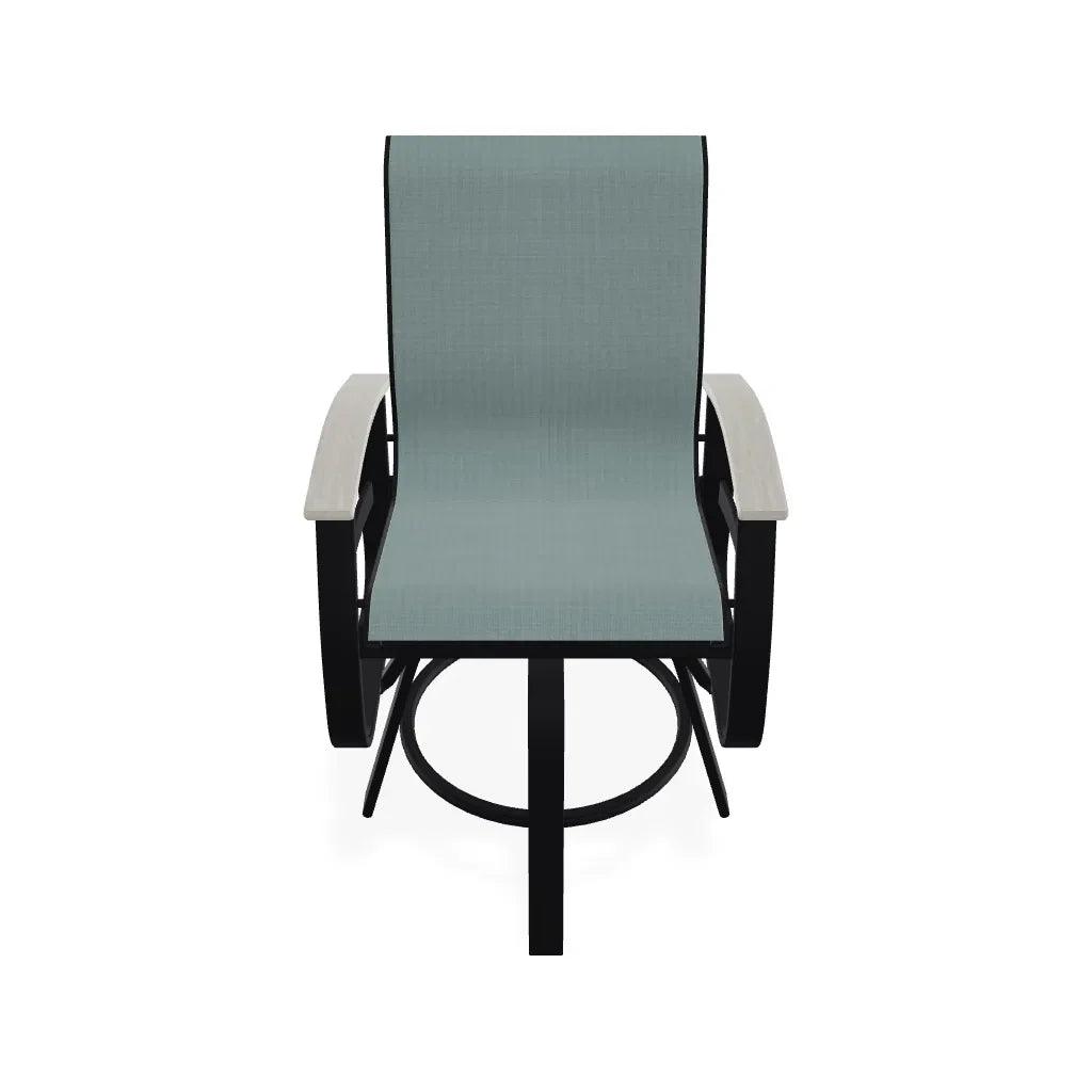 Belle Isle Sling Balcony Height Swivel MGP Arm Chair