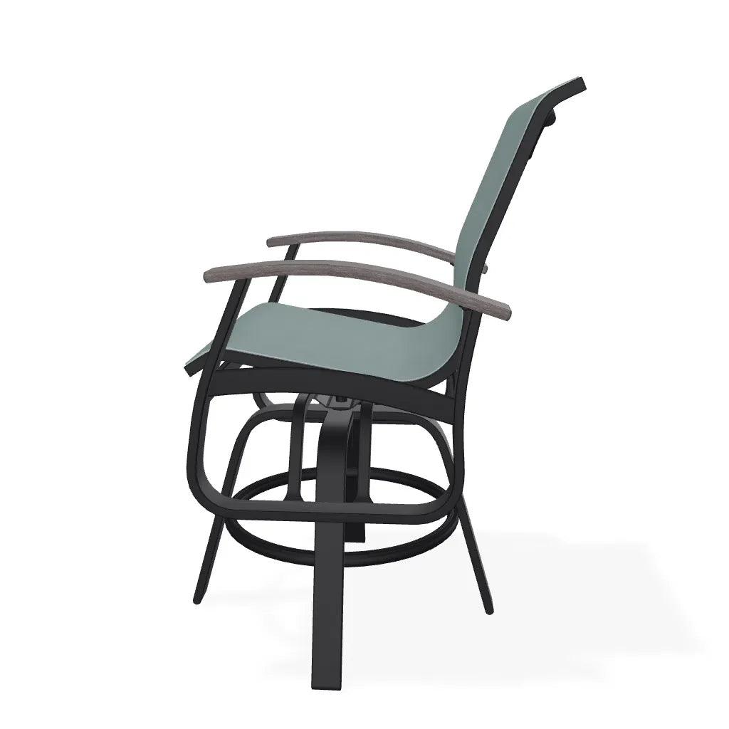 Belle Isle Sling Balcony Height Swivel MGP Arm Chair