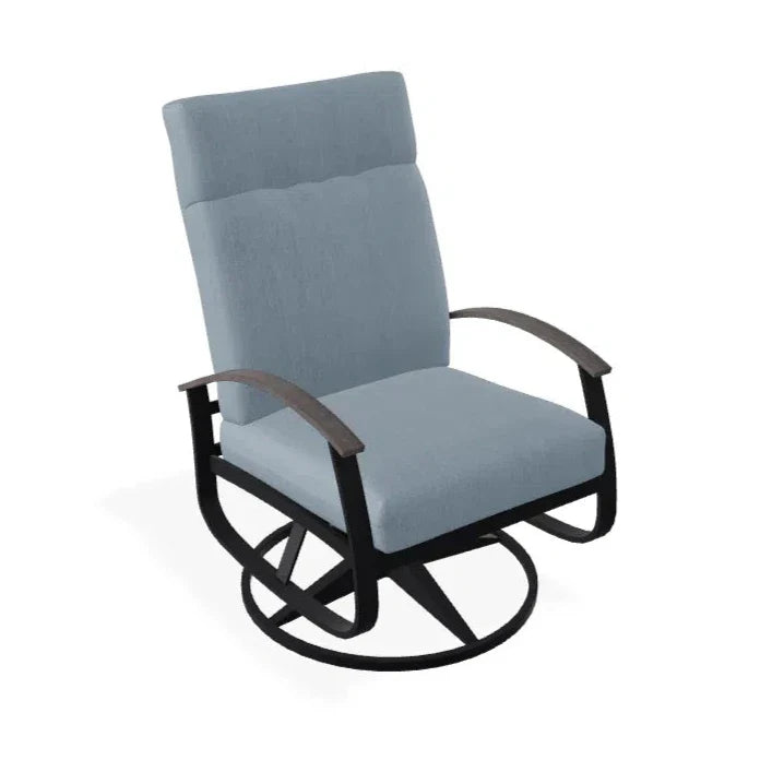 Belle Isle Cushion Supreme Swivel Rocker With Rustic Arm