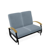 Belle Isle Cushion 2-Seat Glider With Rustic Polymer Arms