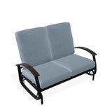 Belle Isle Cushion 2-Seat Glider With Rustic Polymer Arms