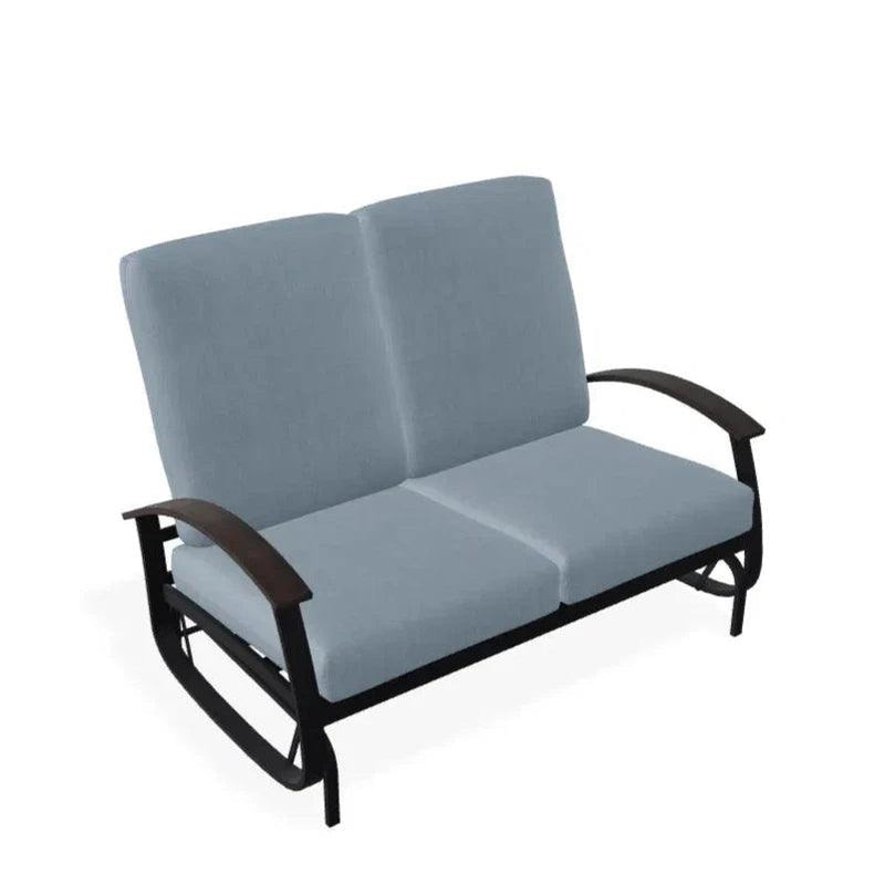 Belle Isle Cushion 2-Seat Glider With Rustic Polymer Arms