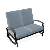 Belle Isle Cushion 2-Seat Glider With Rustic Polymer Arms