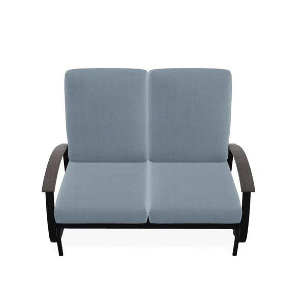 Belle Isle Cushion 2-Seat Glider With Rustic Polymer Arms