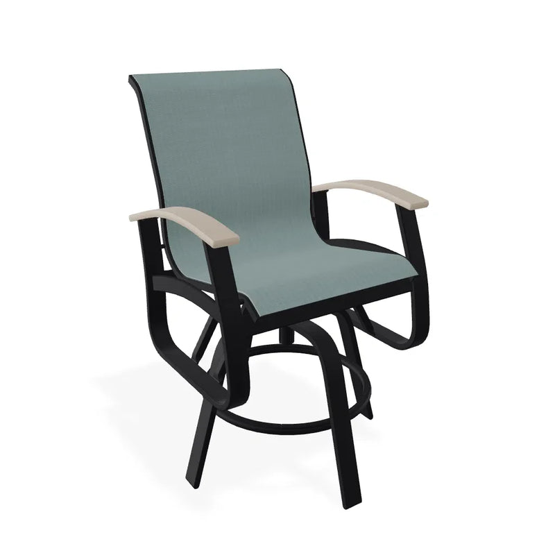 Belle Isle Hidden Motion Rustic Polymer Armed Chat Chair