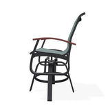 Belle Isle Hidden Motion Rustic Polymer Armed Chat Chair