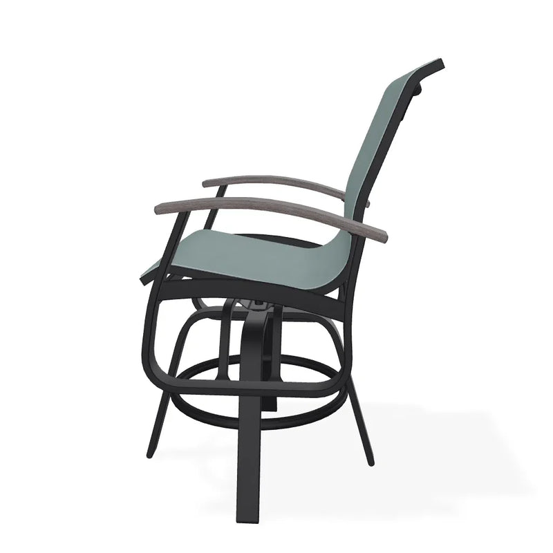 Belle Isle Sling Balcony Height Swivel MGP Arm Chair