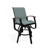 Belle Isle Sling Balcony Height Swivel Rustic Arm Chair