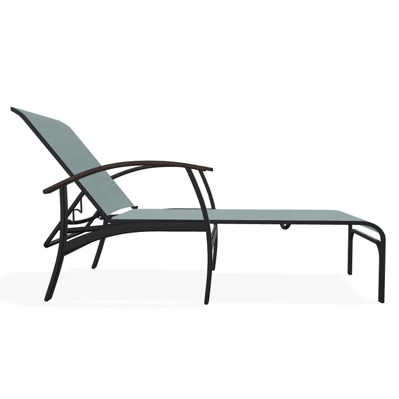 Belle Isle Sling Lay-Flat Polymer Rustic Arms Chaise