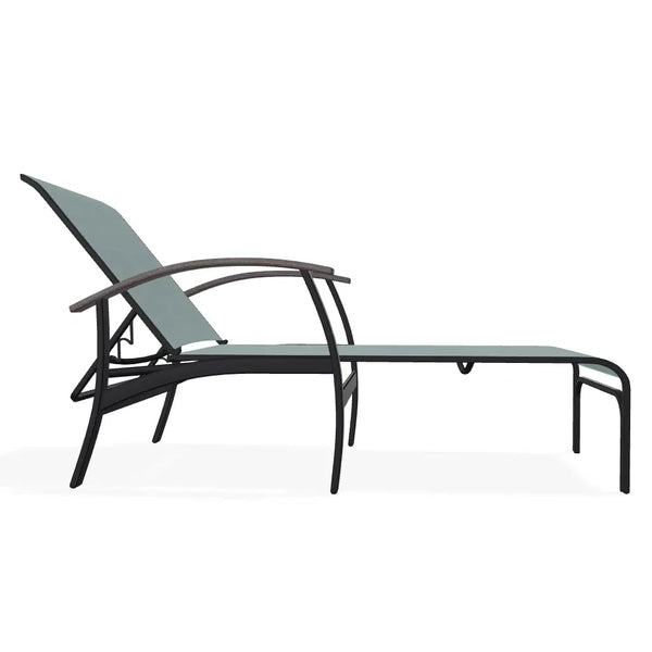 Belle Isle Sling Lay-Flat Polymer Rustic Arms Chaise