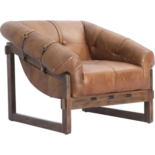Bellos Grain Brown Accent Chair - LOOMLAN - Moe's Home - Accent Chairs
