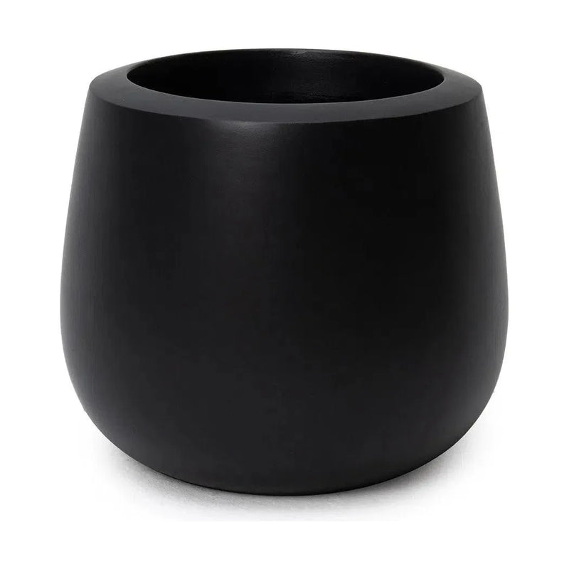 Belly Elegant Designed Fiberglass Planter-Planters-Le Present-Black-12" H-LOOMLAN