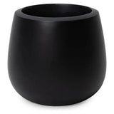 Belly Elegant Designed Fiberglass Planter-Planters-Le Present-Black-15" H-LOOMLAN