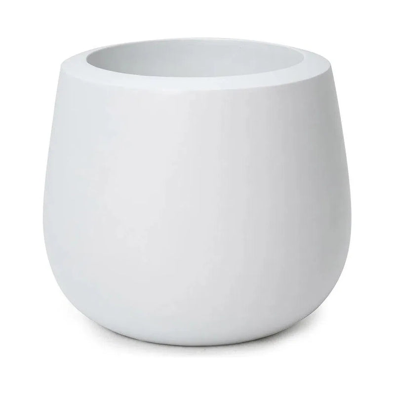 Belly Elegant Designed Fiberglass Planter-Planters-Le Present-White-12" H-LOOMLAN