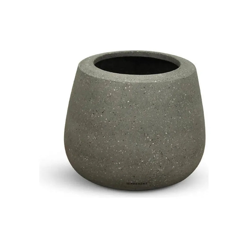 Belly Modern Designed Outdoor Planter-Planters-Le Present-Concrete Grey-12" H-LOOMLAN