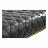 Bench Onyx Black Leather Black Art Deco