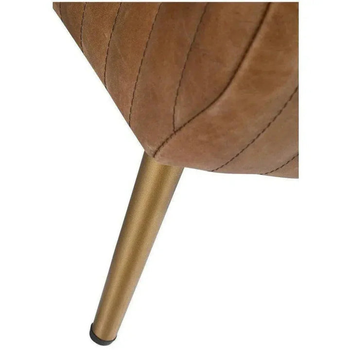 Bench Open Road Brown Leather Mid - Century - LOOMLAN - Moe's Home - Bedroom Benches