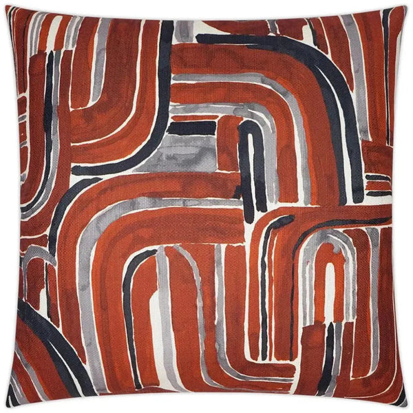 Bender Cinnabar Abstract Red Large Throw Pillow Insert - LOOMLAN - D.V. Kap - Throw Pillows