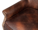 Benjamin Club Chair Brown Leather-Accent Chairs-Sarreid-LOOMLAN