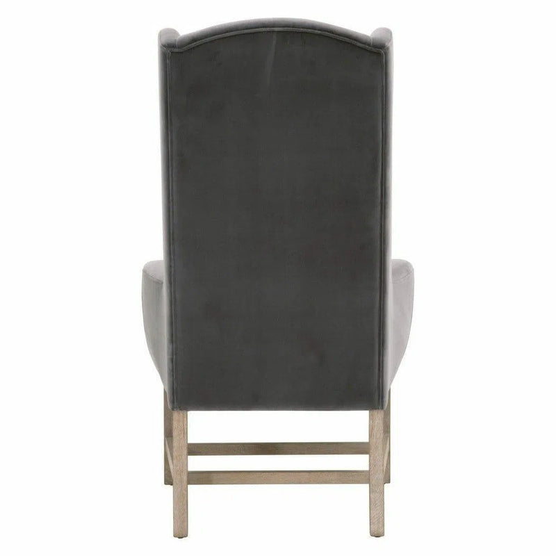 Bennett Dining Arm Chair Gray Velvet Solid Wood Legs Dining Chairs LOOMLAN By Essentials For Living