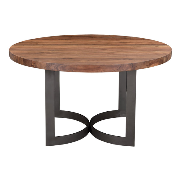  Bent Industrial Solid Acacia Wood Dining Table Moe' Home